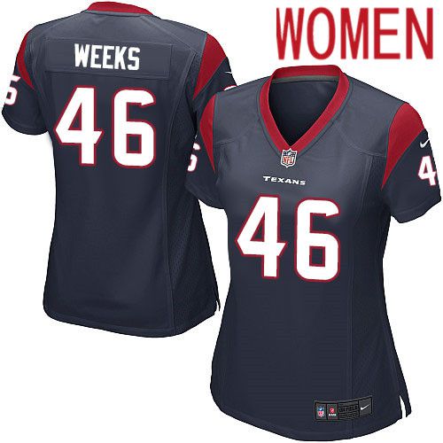 Women Houston Texans 46 Jon Weeks Nike Navy Player Game NFL Jersey